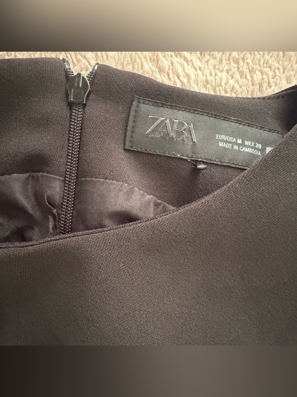 Zara Black Sleeveless Shift Dress Minimalist Knee Length Career Chic Medium - Picture 4 of 4